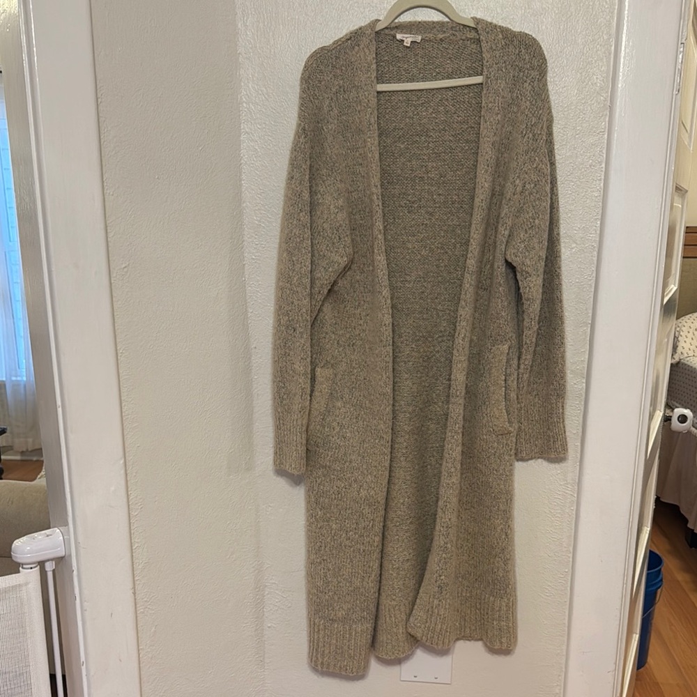 Mystree Heathered Tan Cardigan Sweater